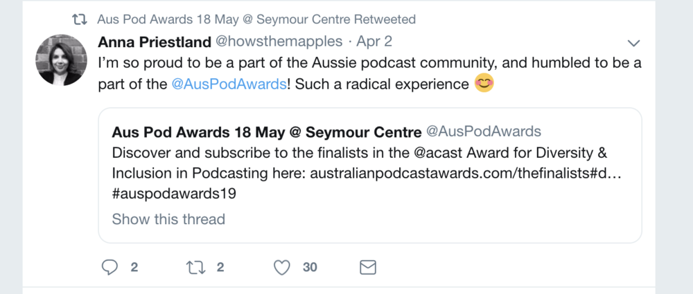 Facebook post of Anna Priestland