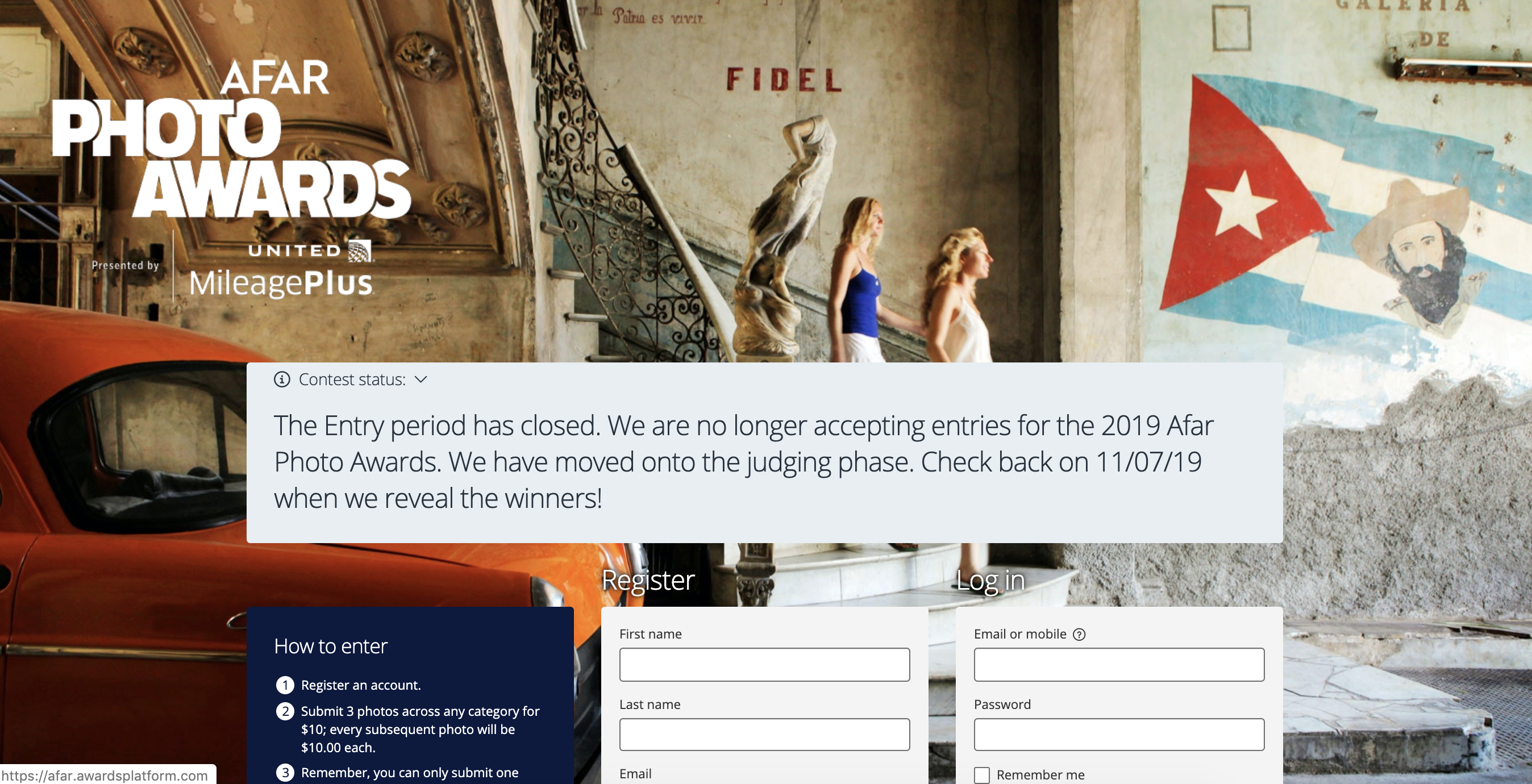 A far photo awards registration page