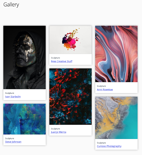 Gallery to share student work