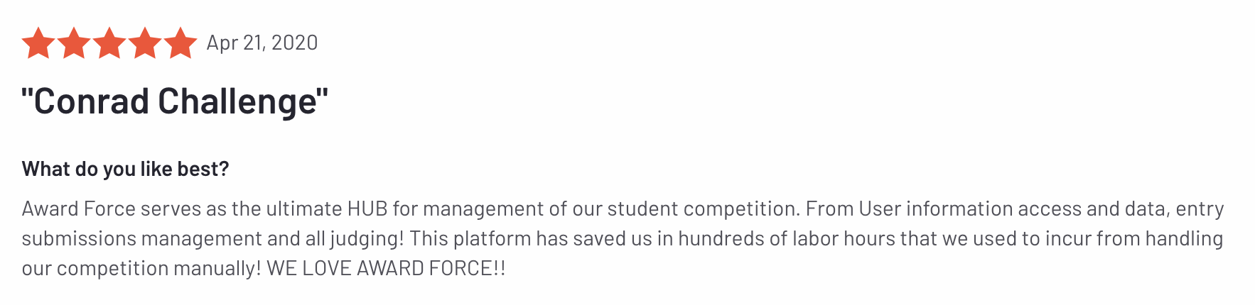 Saving time with Award Force