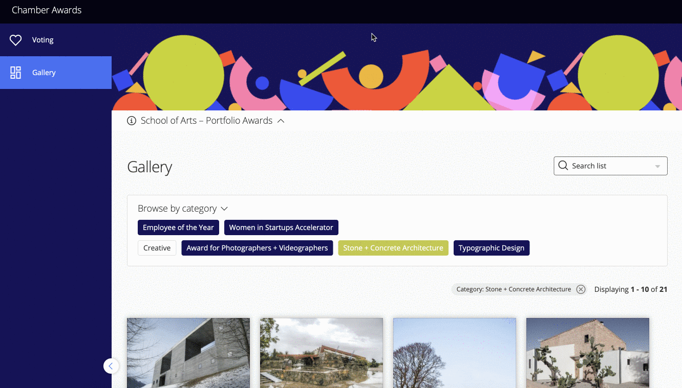 Optimising gallery for social media