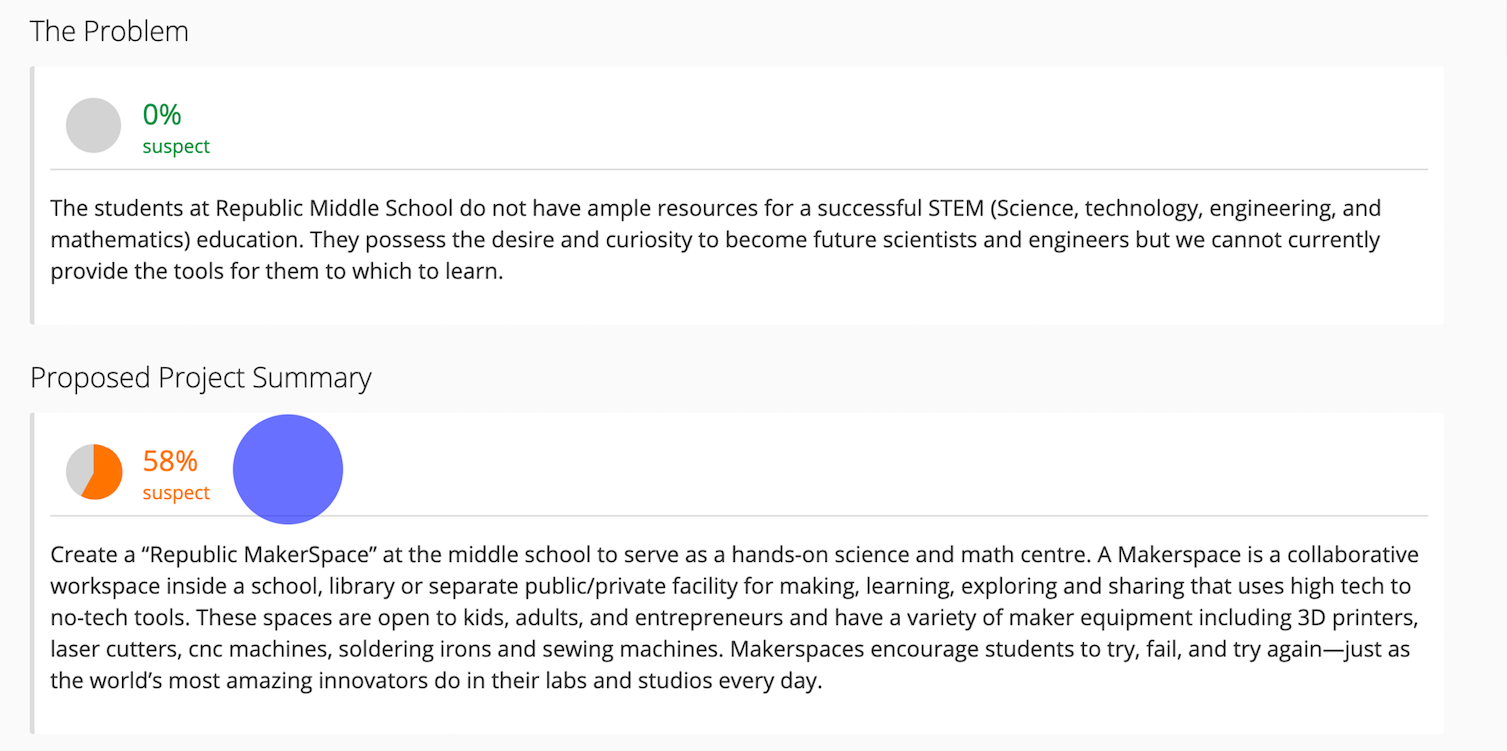 Plagiarism detection in Award Force