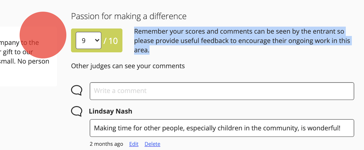 Contextual information for judges