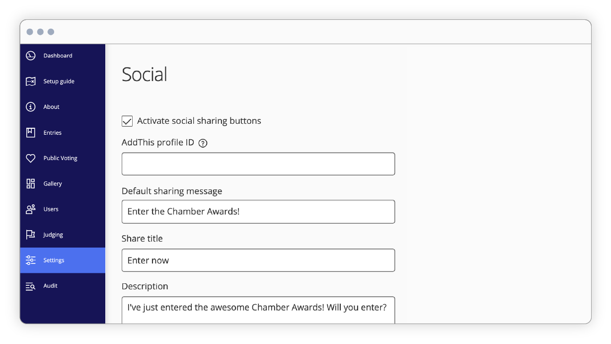 Awards management social