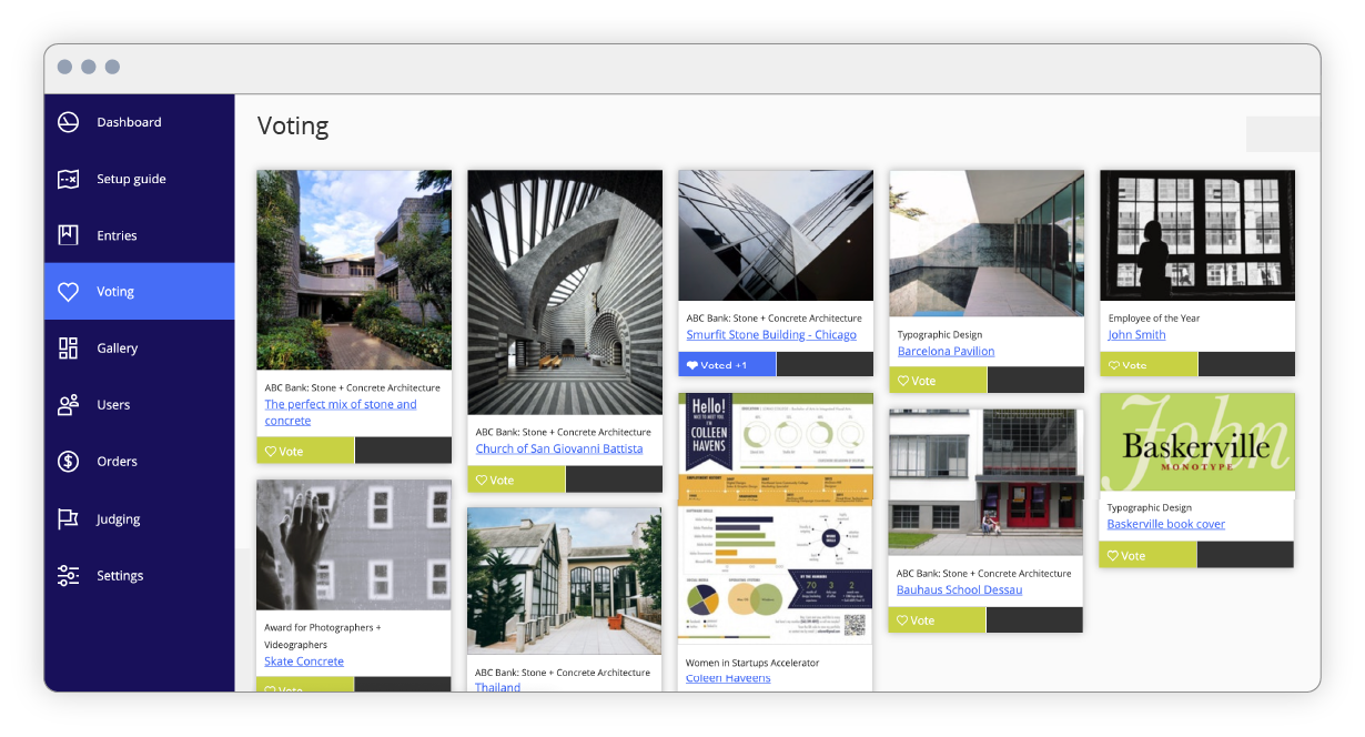 Awards management voting