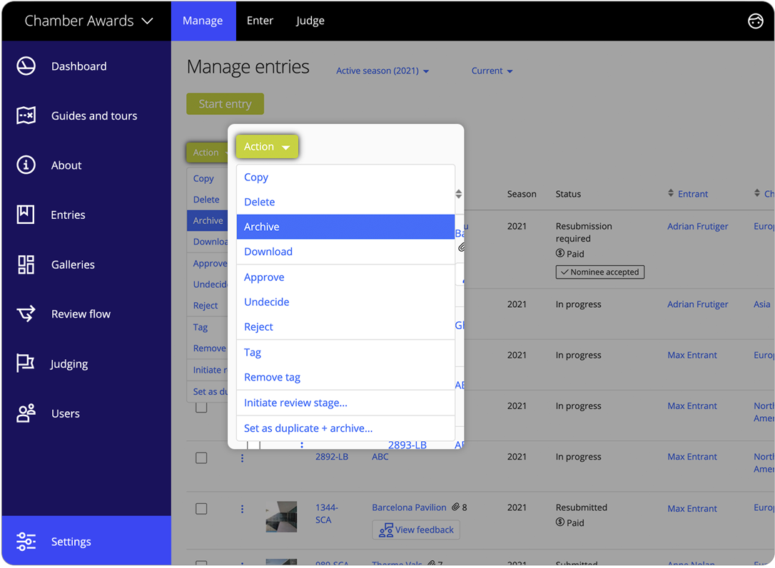Awards management software archive
