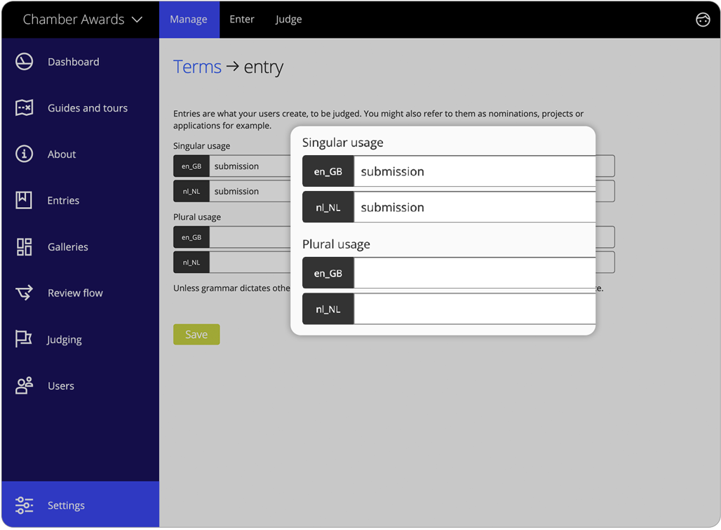 Awards management software content