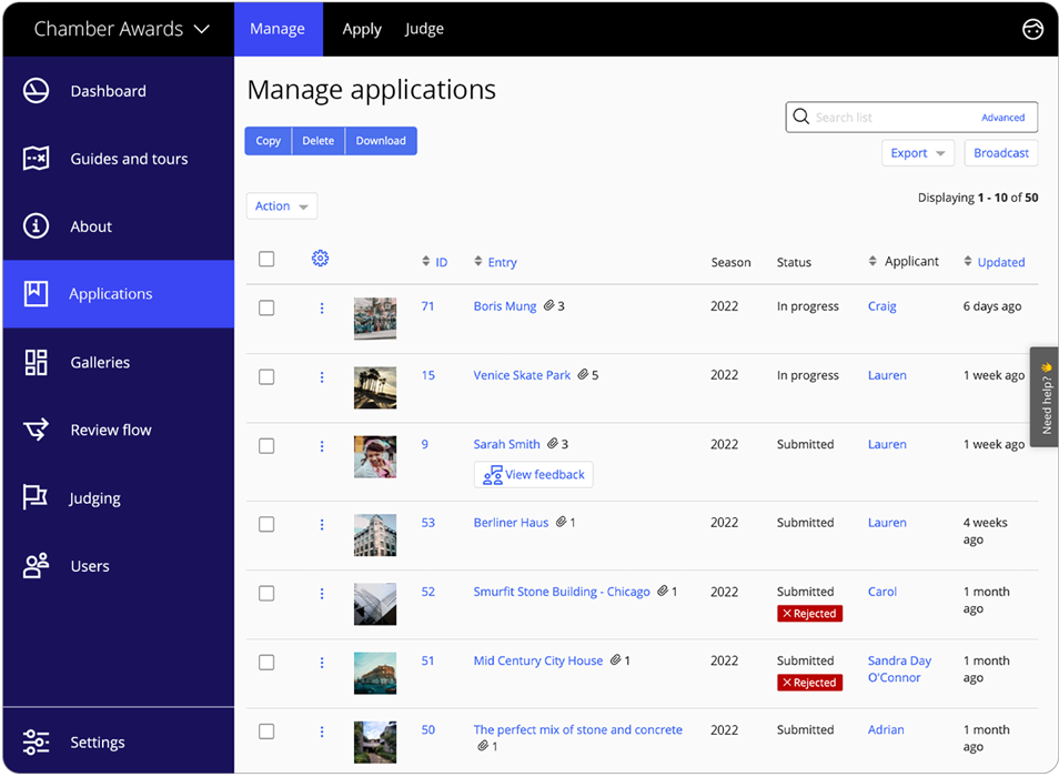 Awards management software fellowship