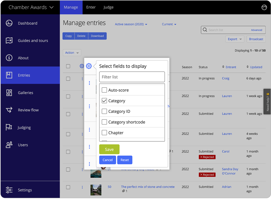 Software zur Preisverleihung verwaltet Einreichungen