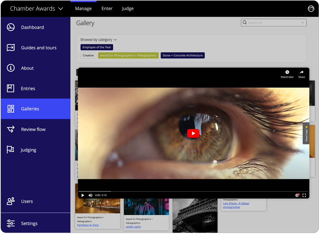 Award management software gallery