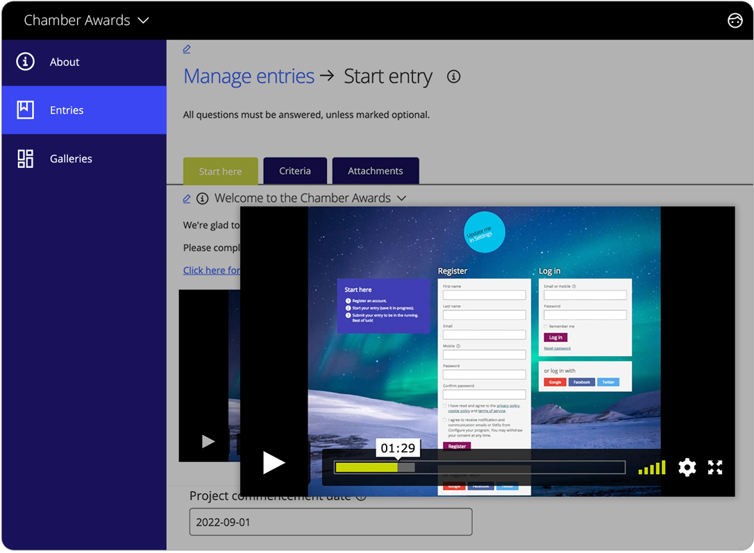 Awards management software brand promotion