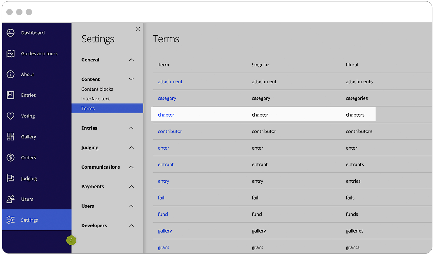 Customised terminology for you program's need