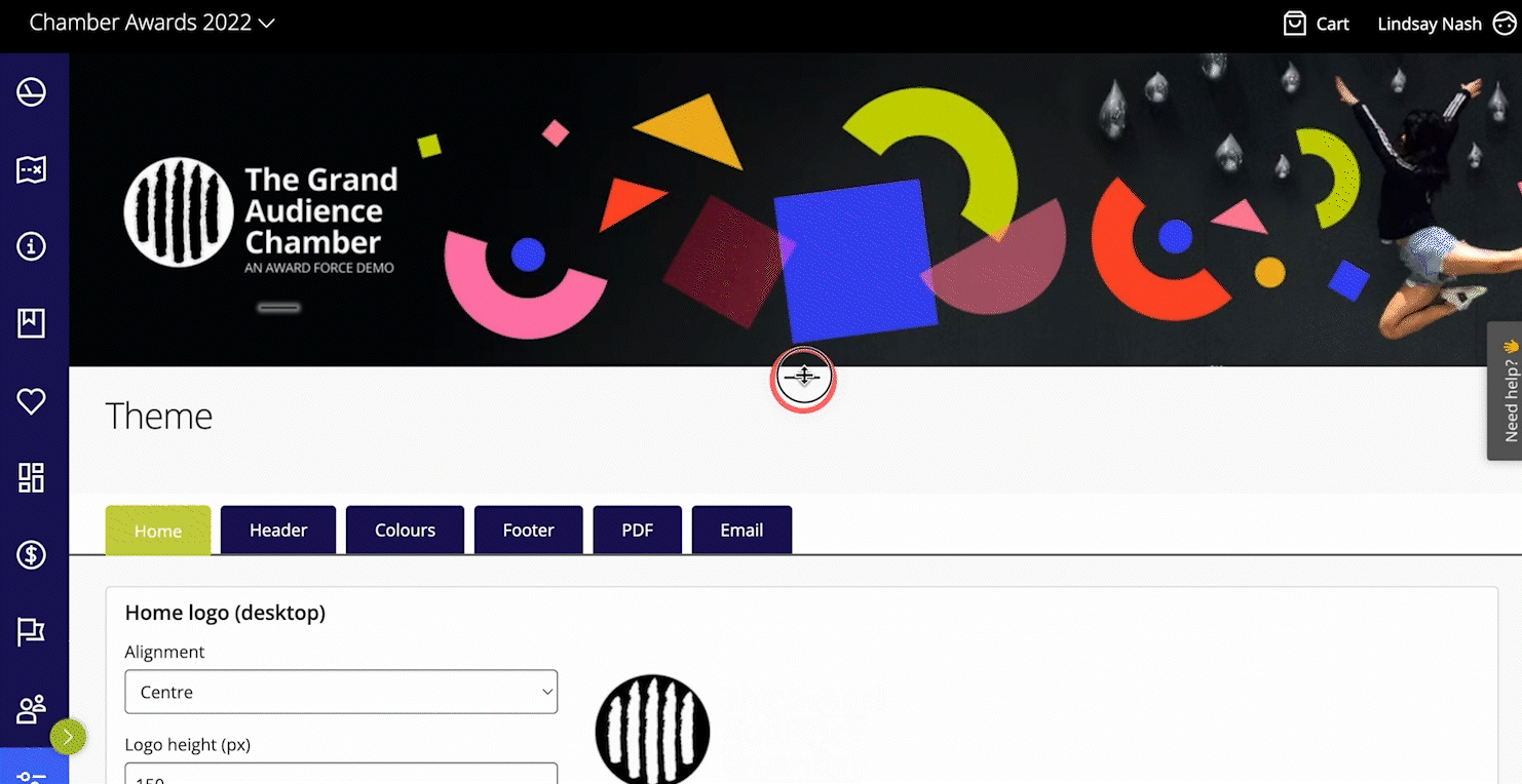 Customizing header image and logo size