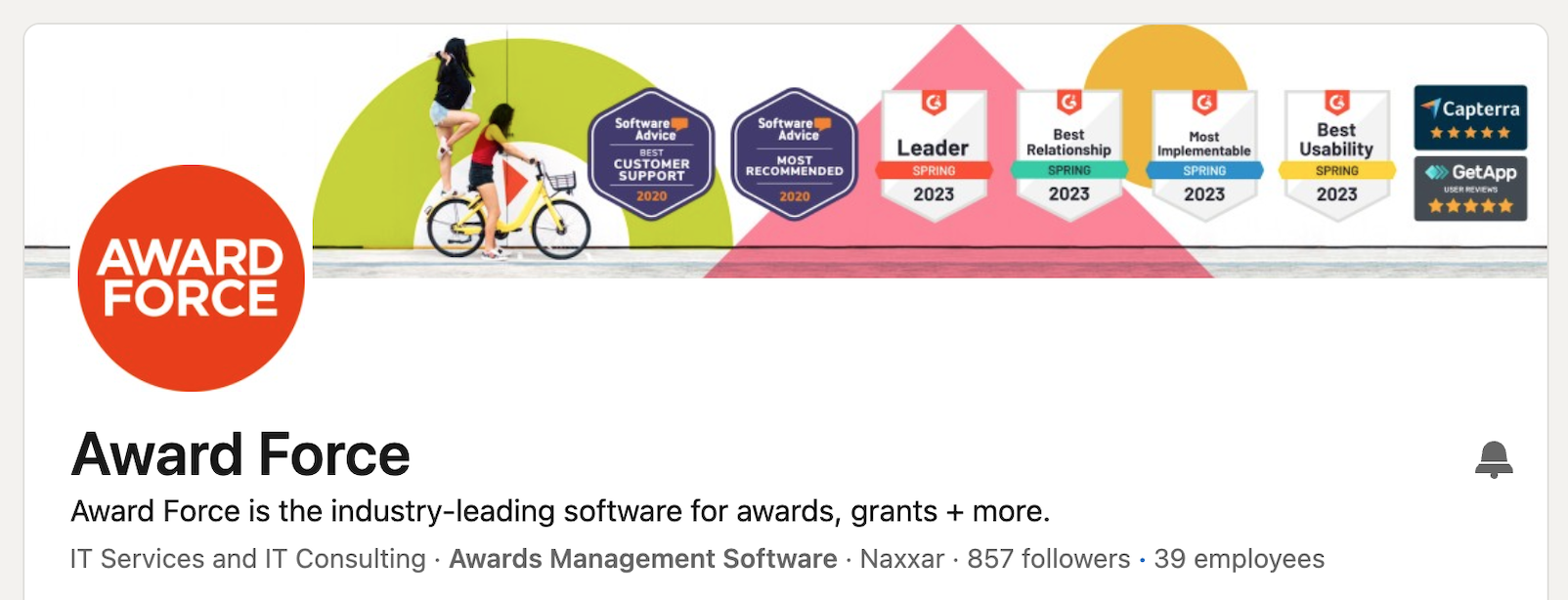 Award Force badges from G2