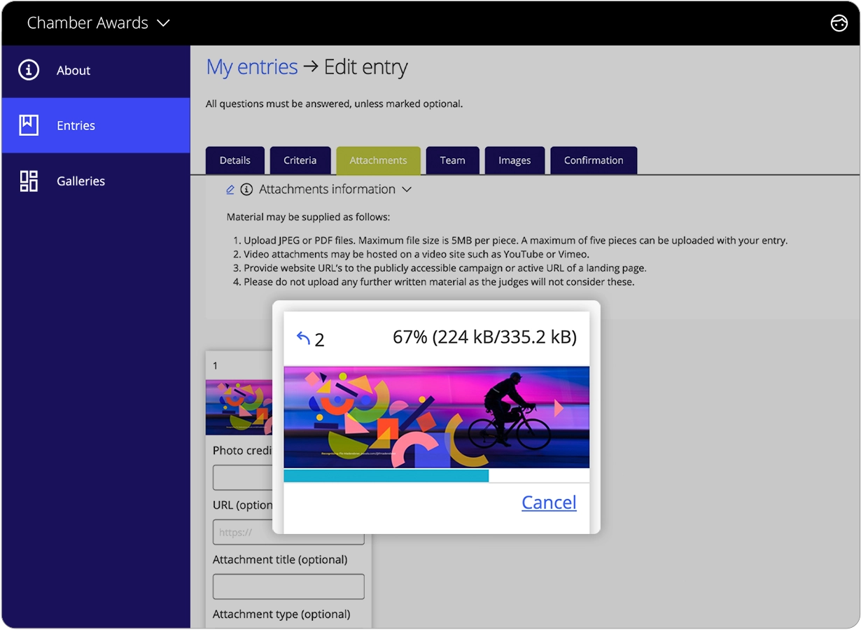 Award Force interface showing the Guides and Tours dashboard