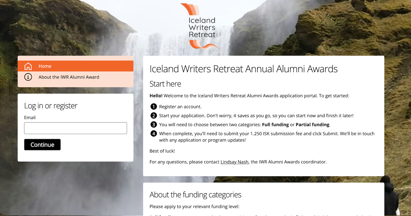 One World Media Awards login page page